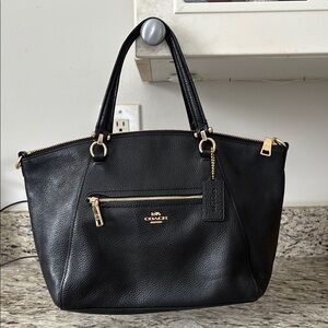 Coach Black Leather Tote Bag
